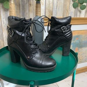 G by Guess Black ‘Gogi’ Heeled Lace Up Boot